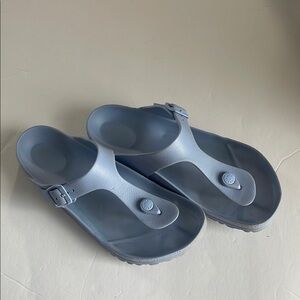 Birkenstock- baby blue rubber sandal slides - size 38